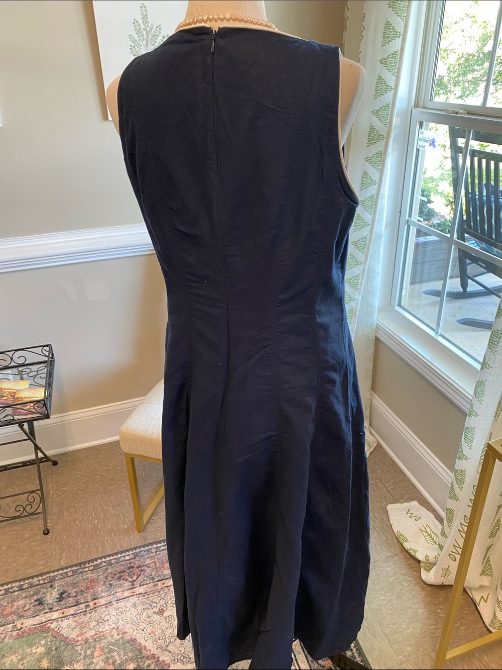 Boden Sleeveless Navy Midi Dress - Picture 3 of 9